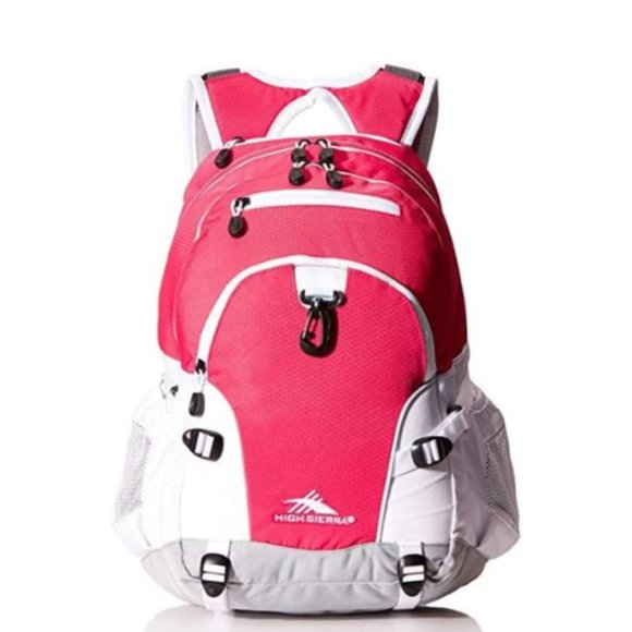 NWT High Sierra Backpack Waterproof Diaper Bag Hike Laptop Pink White Gray Baby - Picture 8 of 12